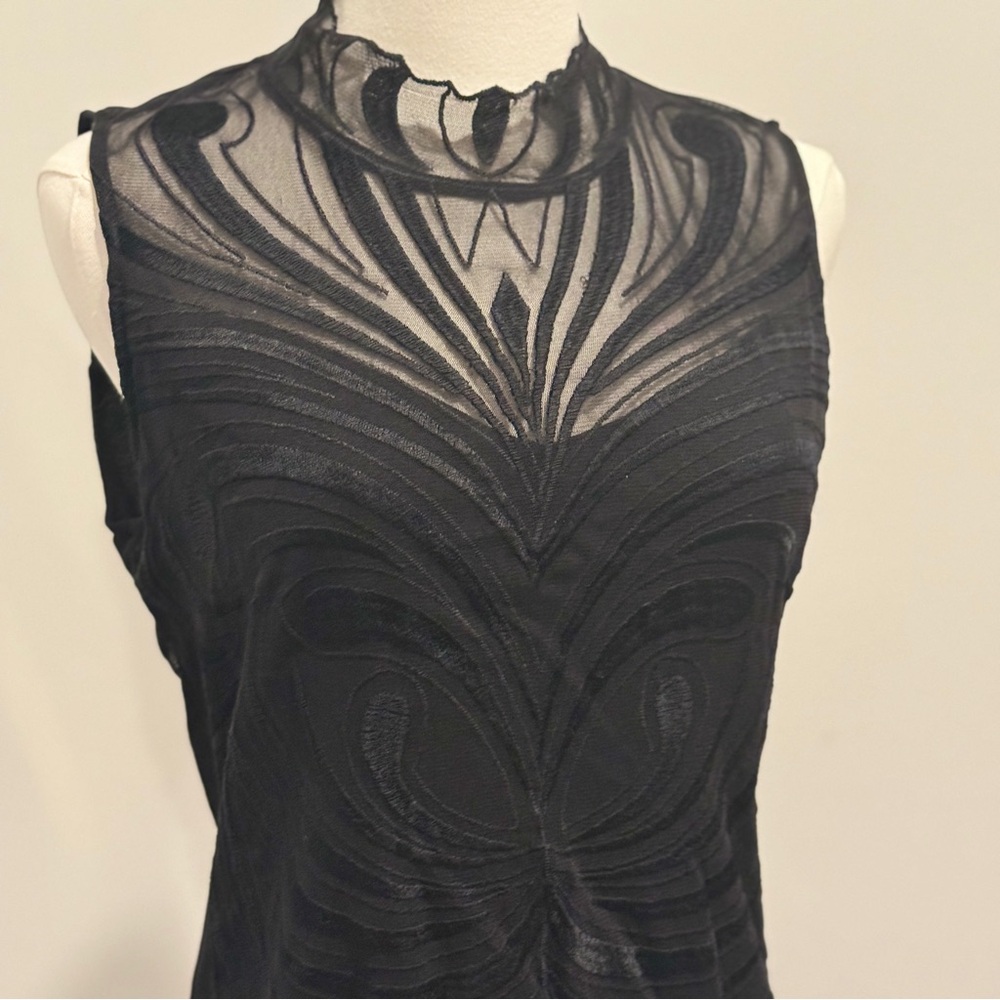 INC International Concepts Black Sheer Top